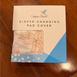 Copper Pearl Pink Floral Diaper Changing Pad Cover